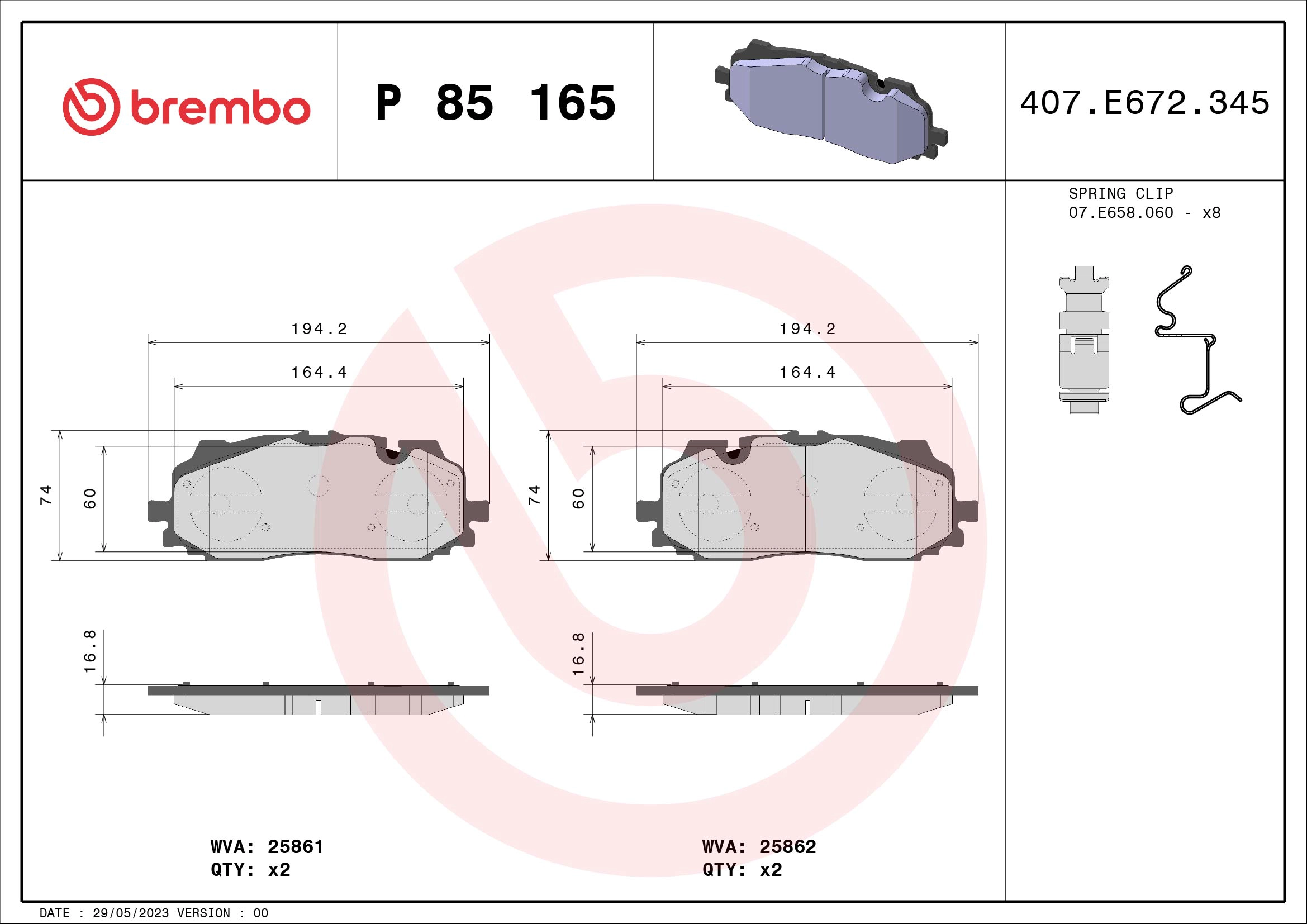 P 85 165X